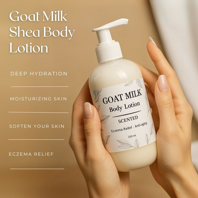 Goat Milk Shea Body Lotion, Eczema Relief and Anti-aging - Great Deals Online