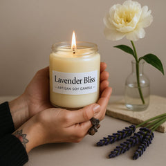 Lavender Bliss Artisan Soy Candle - Great Deals Online